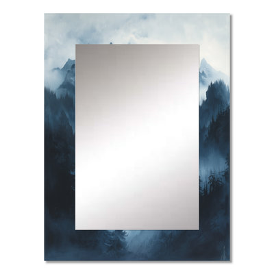 Winter Misty Peaks In The Morning III - Mountains Mirror, Traditional Unique Wall Mirror, Printed Metal Art