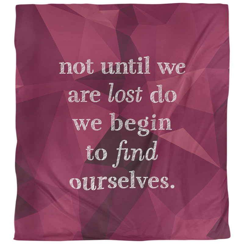 Housse de couette simple Find Yourself Quote, Housse de couette pour grand lit, Spinelle