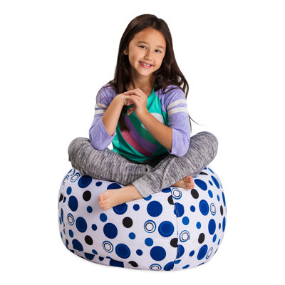Kids Bean Bag Chair Cover - Stuffed Animal Storage & Toy Organizer with Zipper - Plush Storage Kids Bean Bag Cover only for Toddlers and Children's Rooms - Organizes Pillows, Blankets, and Stuffies - Multiple Colors, Sizes, and Fabrics