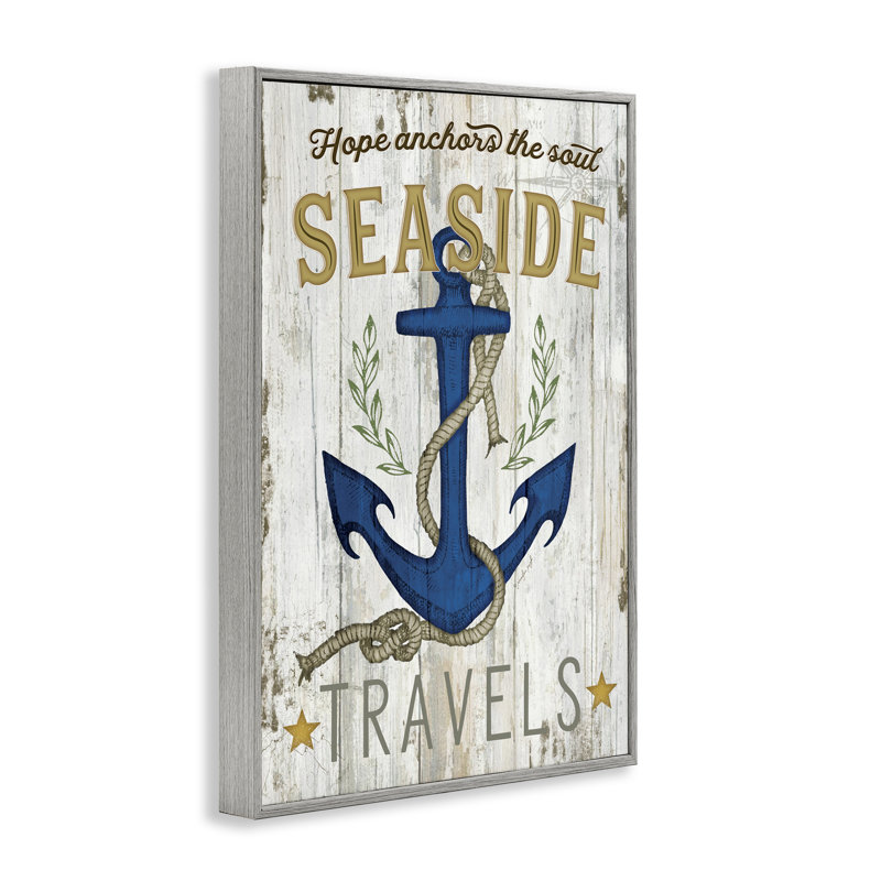 «Seaside Travels Anchor», estampe numérique de Jennifer Pugh, H 18 po x l 12 po, Estampe numérique Farmhouse