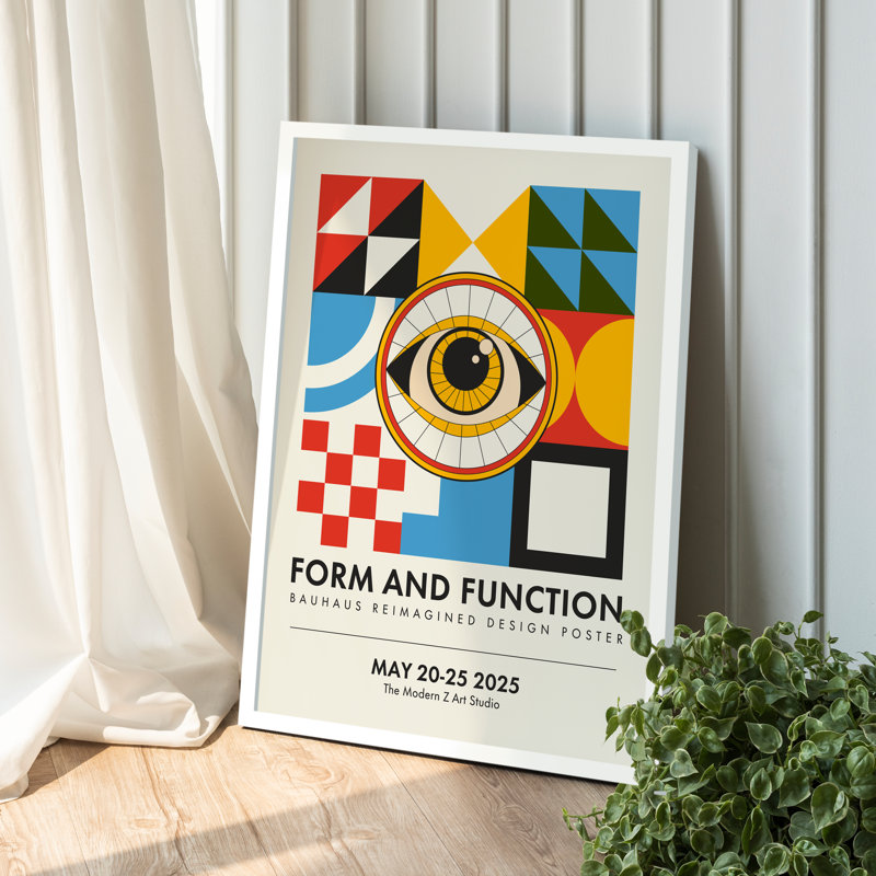Z Z Bauhaus, affiche Mid Mid Century, Cadre blanc