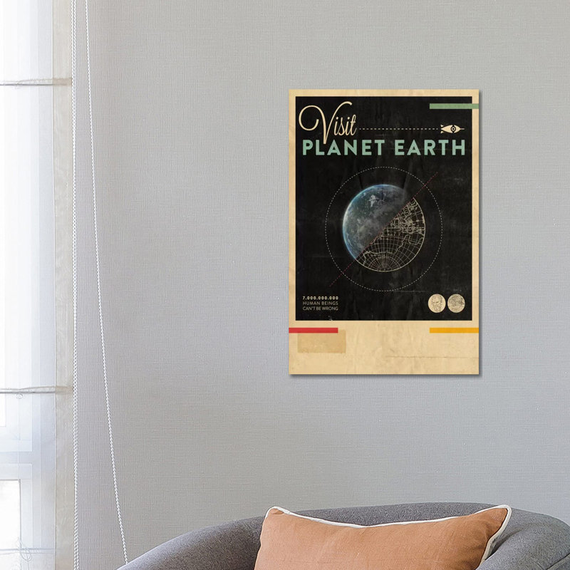 Visit Planet Earth by Hannes Beer - Wrapped Canvas Print, 66.04 cm H x 45.72 cm W x 1.91 cm D