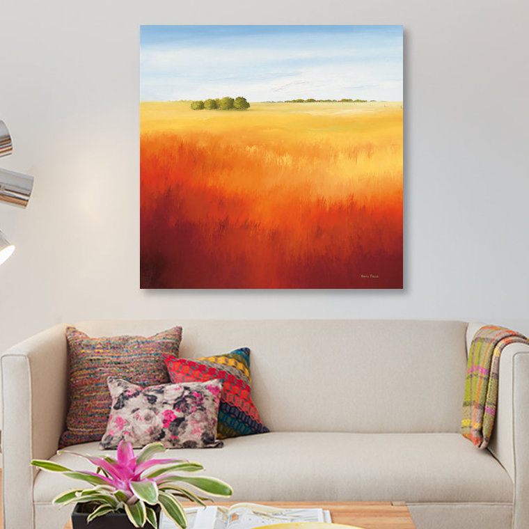 « red field ii », impression sur toile, H 12 po x l 12 po x P 1,5 po, Pas de tapis, Toile tendue
