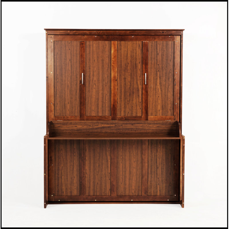 Queen Size Wood Murphy Bed, Walnut