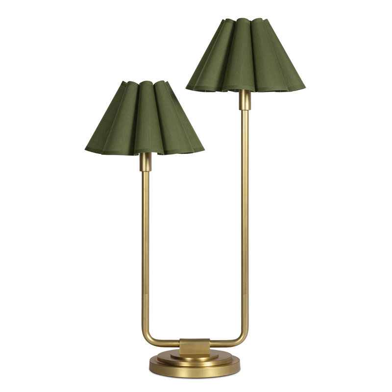 Polly Double Arm Table Lamp, Brass