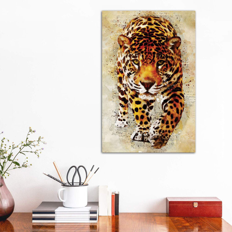 Leopard by Durro Art - Wrapped Canvas Print, 66.04 cm H x 45.72 cm W x 3.175 cm D