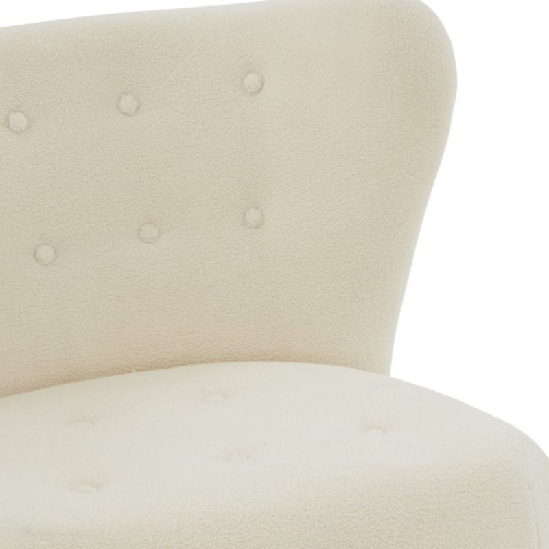 Lexilynn Upholstered Side Chair, Ivory Polyester Blend