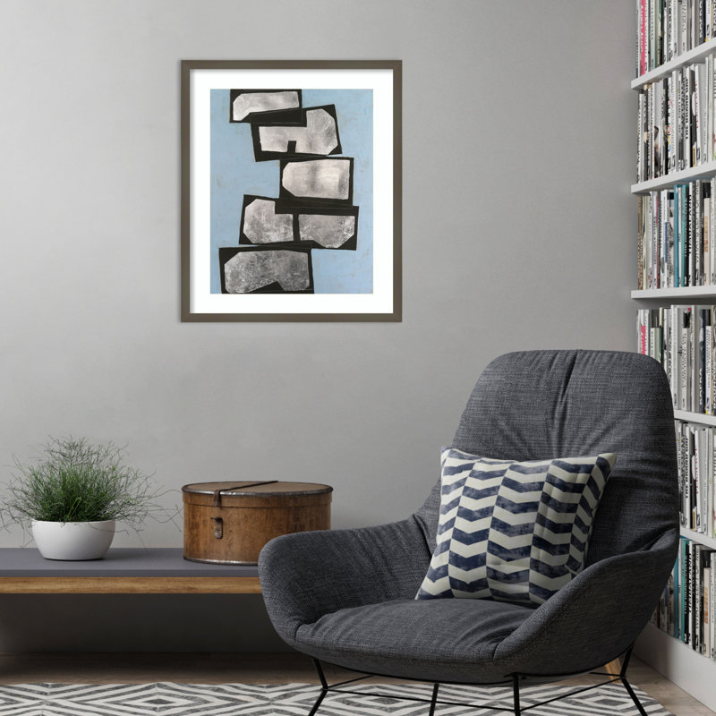 «Stacked Coffers IV» par Michael Willett, reproduction d'art encadrée sur bois, H 25 po x l 21 po