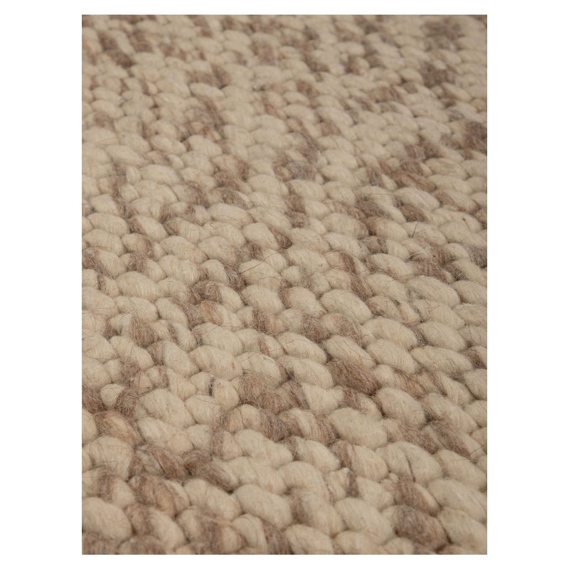 Handcrafted Wool Rug in Light Brown Melange, Rectangle 240 x 340cm
