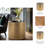 Accent Table Wood and Glass Modern Glam Drum Style with Sleek Contemporary Design and Stylish Cylindrical Shape for Elegant Decorative Appeal and Sophisticated Living Room Contrast-749431381
