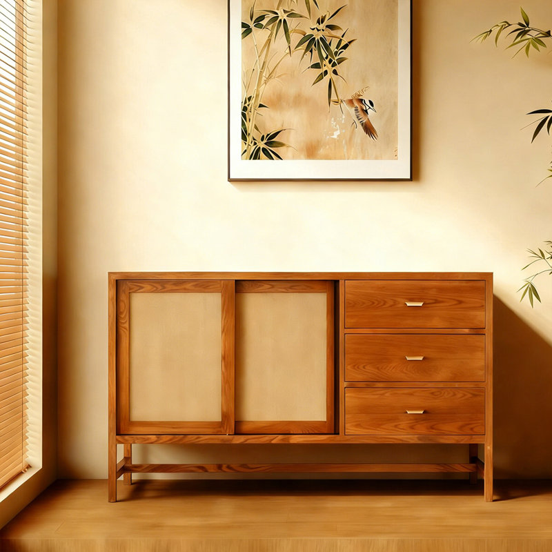 Buffet haut de gamme rétro de style chinois, H 35,4 po x l 47,2 po x P 15,7 po
