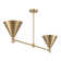 Pharos 2-Light Linear Chandelier in Noble Brass by Breegan Jane
