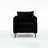 Modern, Single, Accent Chair, Black Velvet, Plump Pillow, Non - Slip Pads, Bedroom, Comfortable, Good Structure Mid-century Metal Legs, Living Room, Office Reading, Soft, , Easy To Install-1862565464