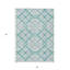 Tapis intérieur / extérieur 3 pi x 5 pi bleu turquoise et ivoire à motif géométrique lavable