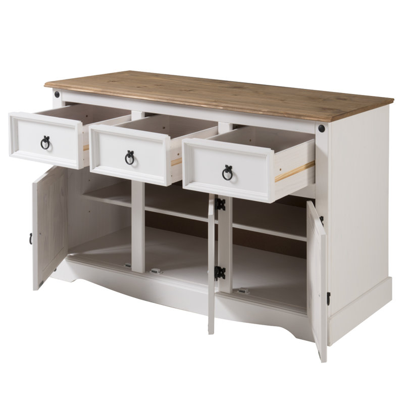 Corona 65.91'' Sideboard,  White Wash, 29.88" H x 49.25" W x 15.75" D