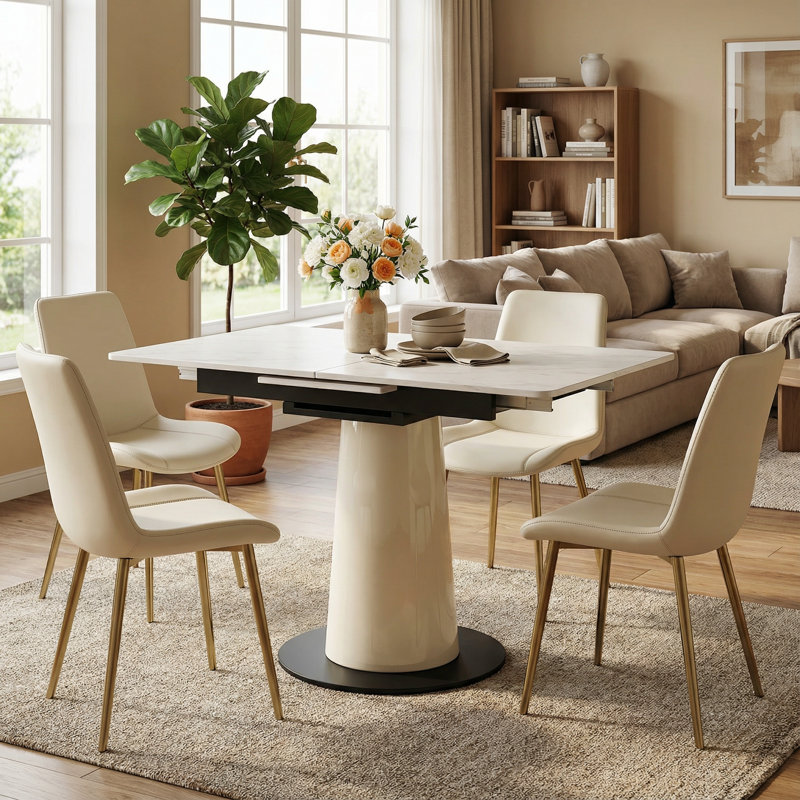Chaise rembourrée Vesta , Blanc / Doré