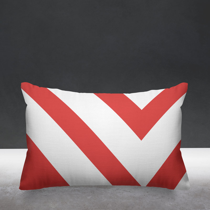 Coussin décoratif intérieur / extérieur Dwight, Corail, 14 po x 20 po, Rectangle