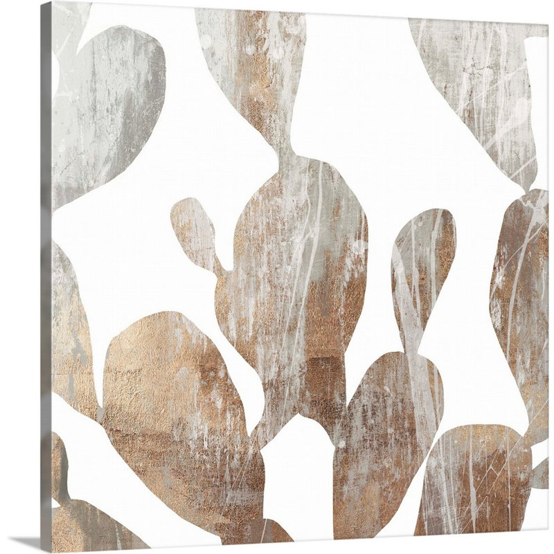 Feuillage en marbre II-impression sur toile, Toile tendue, H 16 po x l 16 po x P 1,25 po