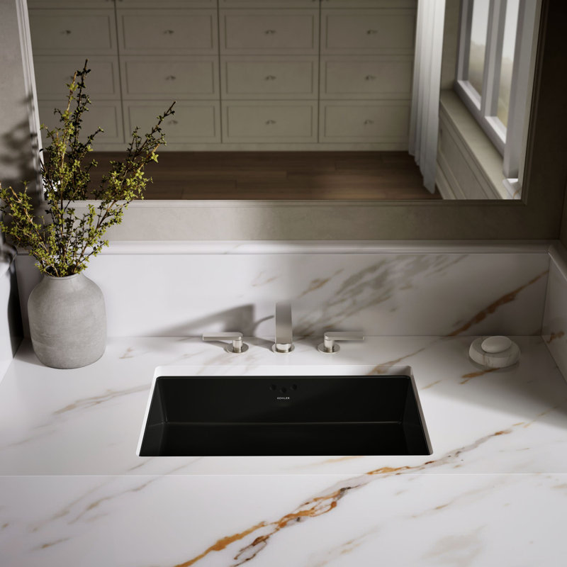 Kathryn® Vitreous China Rectangular Undermount Bathroom Sink and Overflow, Almond