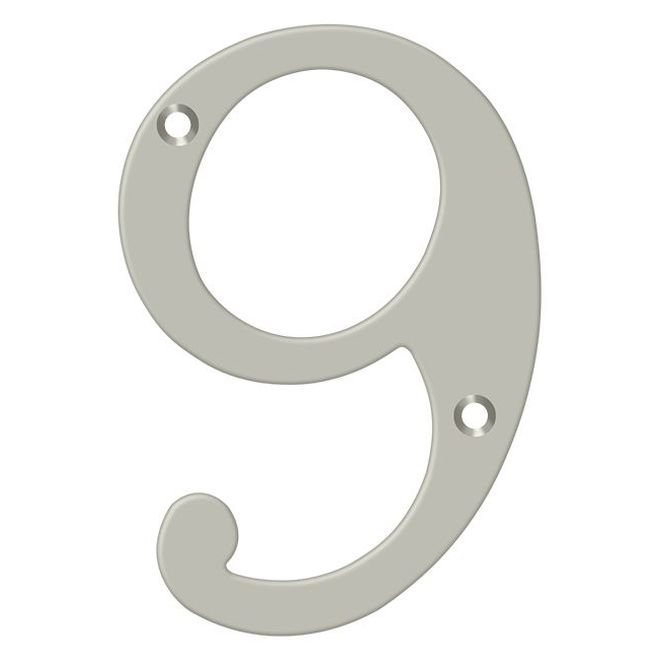 Chiffres de 4 po Deltana, Nickel brossé, 9