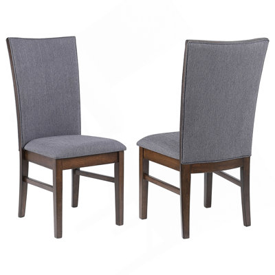 Chaise de salle à manger rembourrée grise Wawona (ensemble de 2)