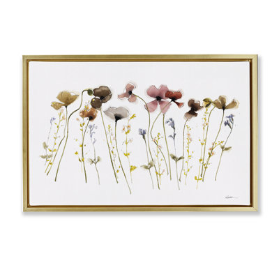 Toile flottante encadrée "Spring Poppy Sprig" par Shirley Novak