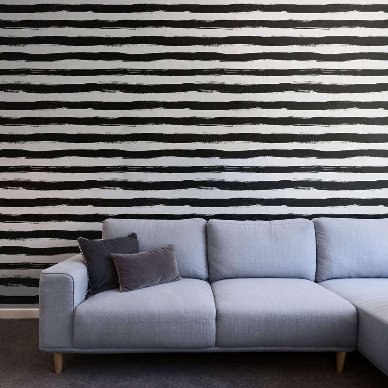 Panneau de papier peint adhésif amovible à peindre Dhairya, 126" L x 24" W