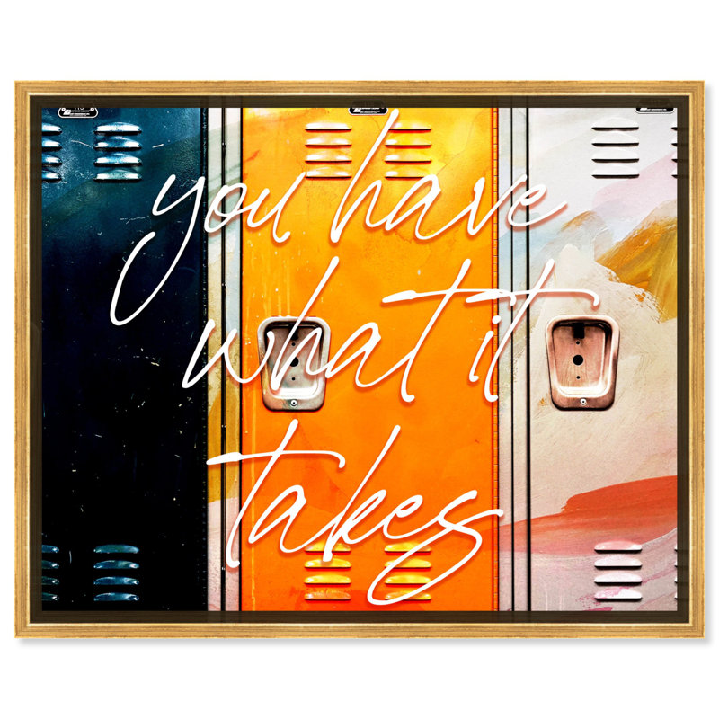 «Painted Lockers», impression de citations sur toile par Notoriart, Cadre doré, H 17 po x l 21 po