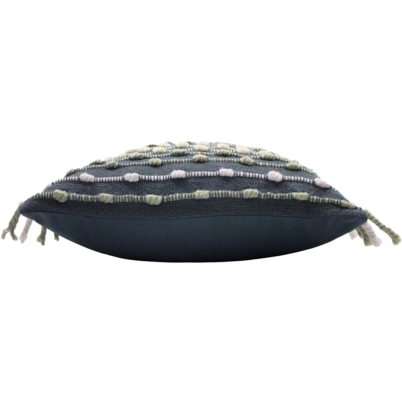 Striped Square Cushion Cover, Charcoal/Natural