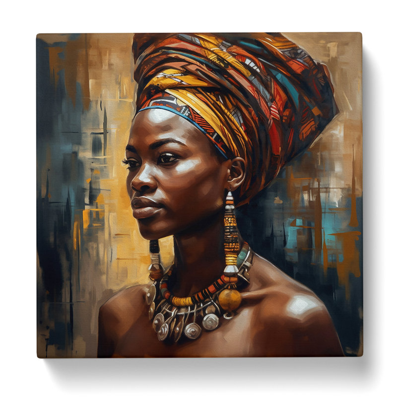 African Woman Oil Painting No.1 - Print, 50cm H x 50cm W x 3cm D