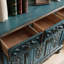 Banc de rangement bleu en bois manufacturé-909880332