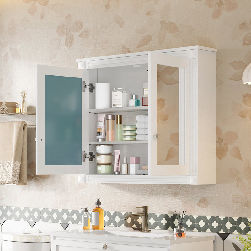 Armoire de rangement murale 36 po x 28 po, Blanc