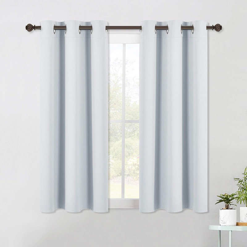 Paire de rideaux occultant en polyester, L 42 po x L 54 po, Blanc grisâtre