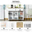 Îlot de cuisine mobile avec rangement 47,64 po Kohn, chariot de cuisine avec plateau en bois, tiroirs de rangement, armoires à 3 portes, tablettes réglables et porte-serviettes-1736653170