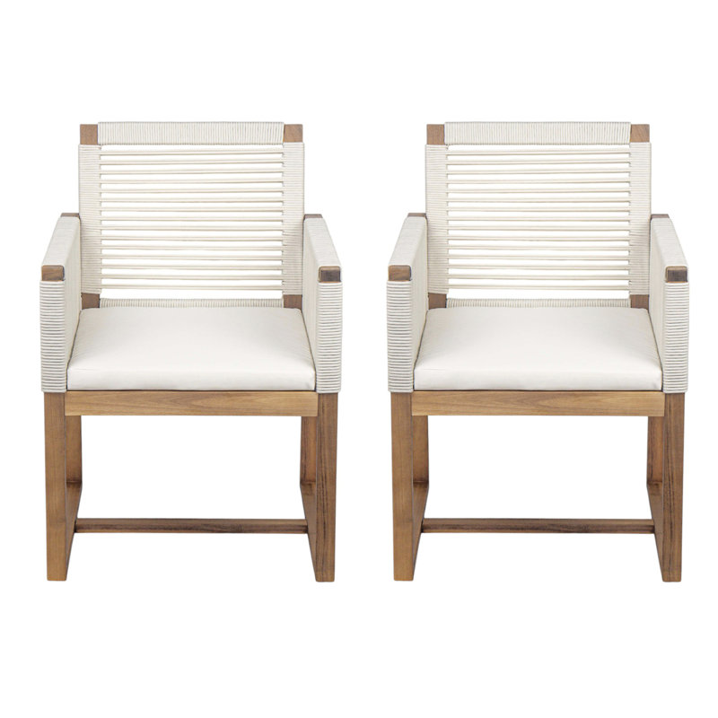 Ensemble de 2 chaises de salle à manger d'extérieur (excluant la table), Blanc