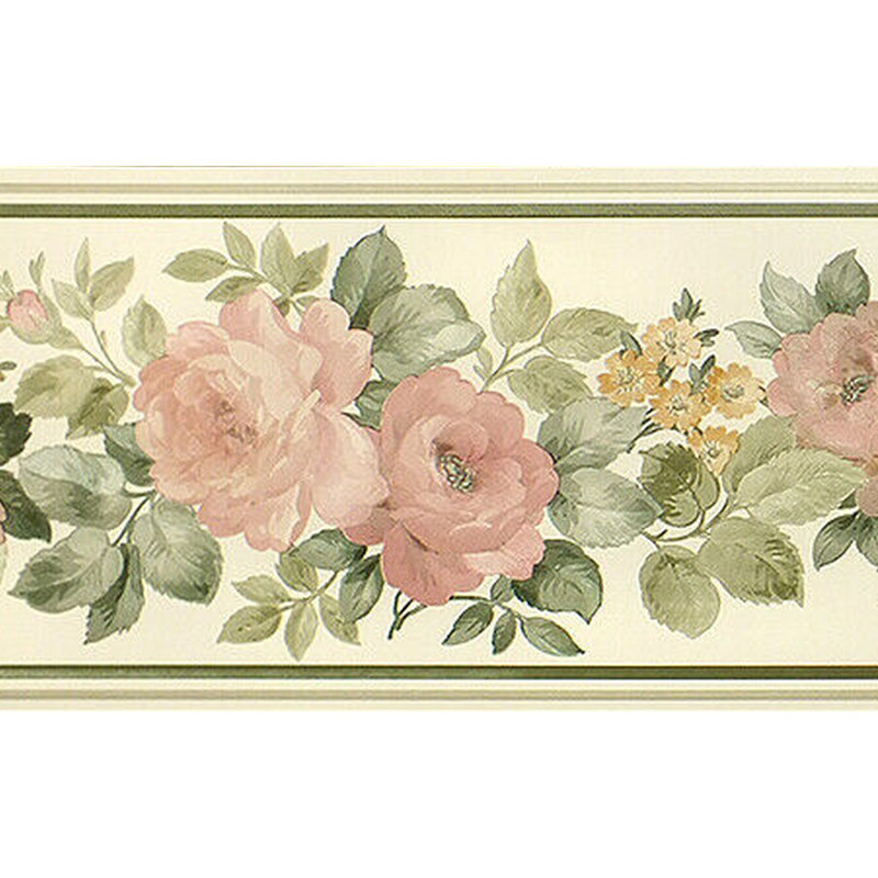 Bordure de papier peint Dolcie Blooming Roses on Vine L 15 pi x l 7 po