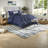 Premium Navy Tufted Bedding Sets Polyester King For Home Elegance