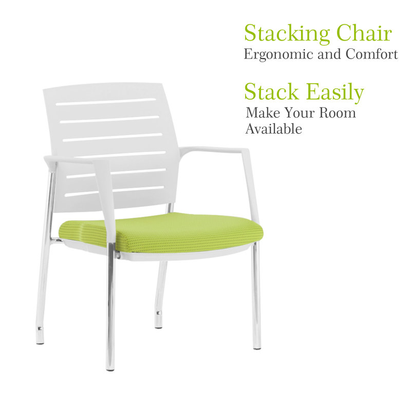 Chaise de salle d'attente empilable Naidus, Vert, Coulisses