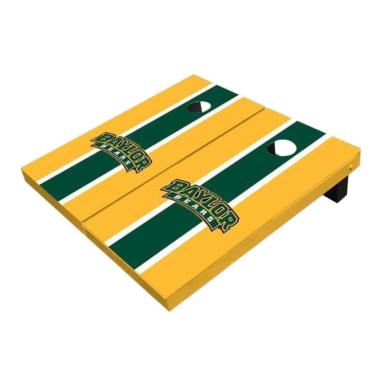 Planches de cornhole arquées Baylor Bears 2 po x 3 po, Vert chasseur / jaune, Baylor Bears