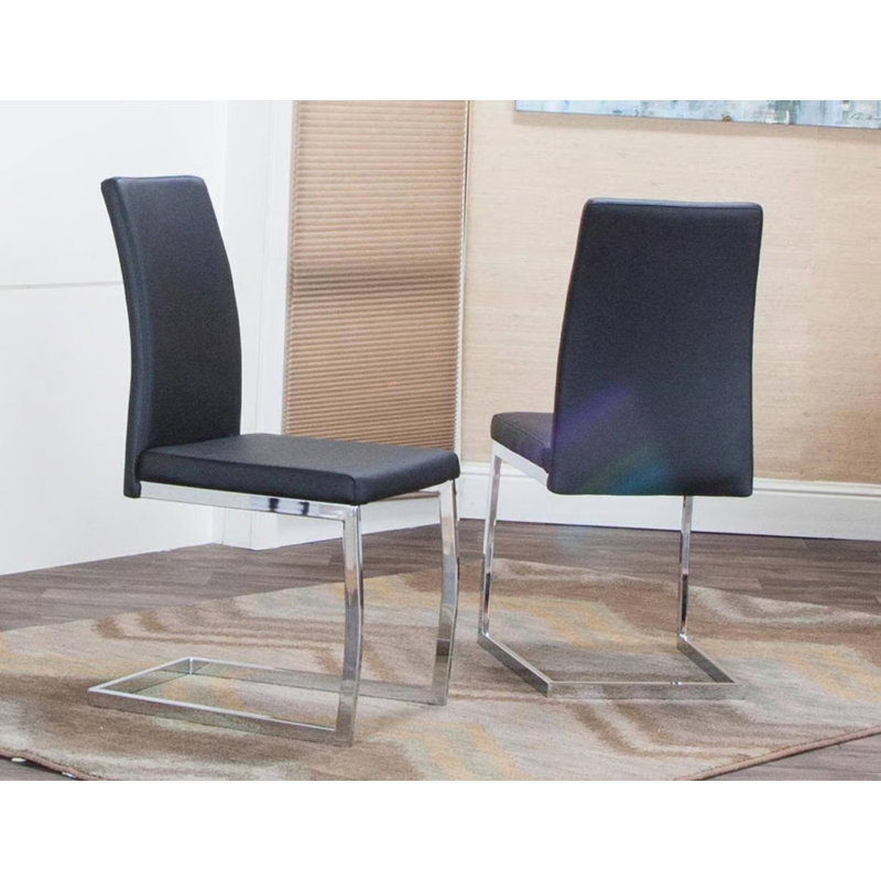 Chaise d'appoint à dossier plein Anadia, Noir