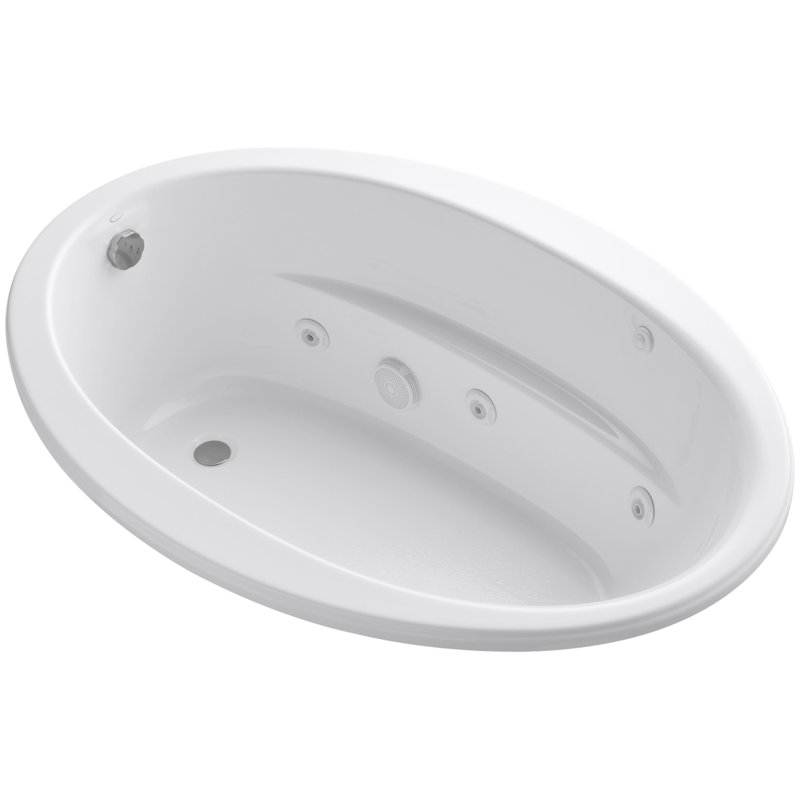 Sunward 60" x 42" Undermount Whirlpool Bathtub, White, Yes