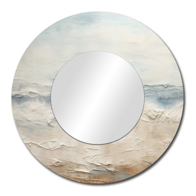 Miroir mural rond moderne nautique beige et gris Modern Coastal