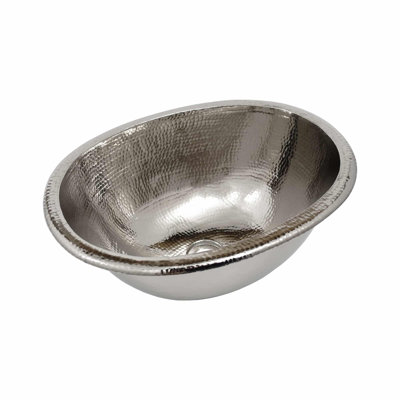 Antique Copper Metal Hand Hammered Oval Undermount Bathroom Sink