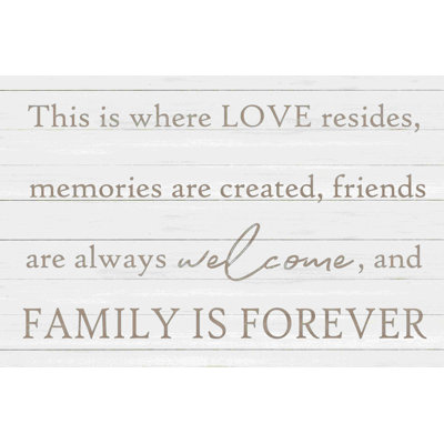 " This Is Where Love Resides Memories Are Made And Family Is Forever "