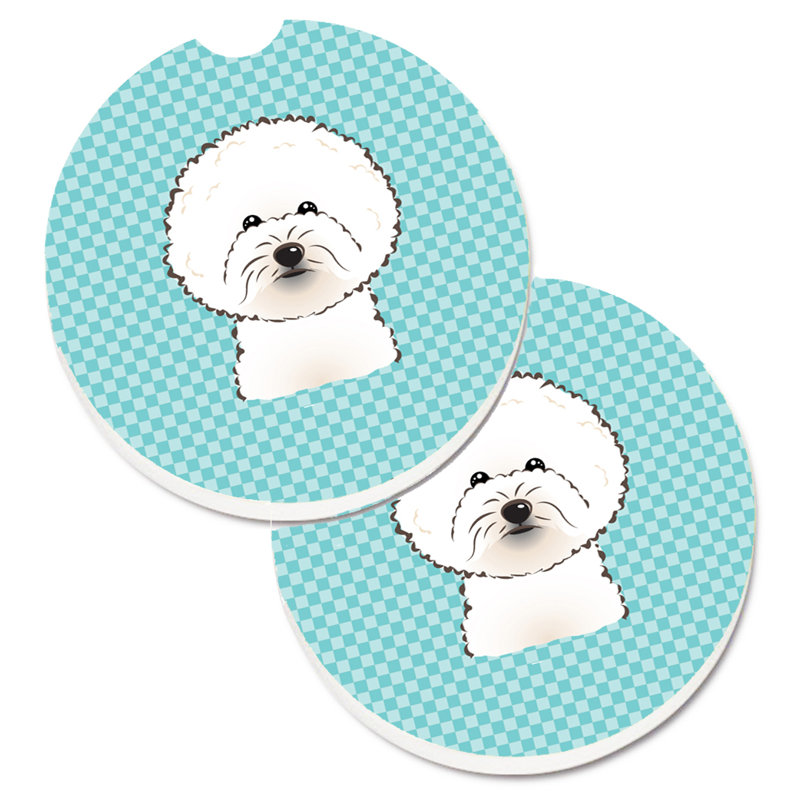 Sous-verre Retriever, Bleu, Bichon frisé