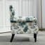 Fauteuil à oreilles Mid-Century moderne avec pieds robustes en bois-130138552