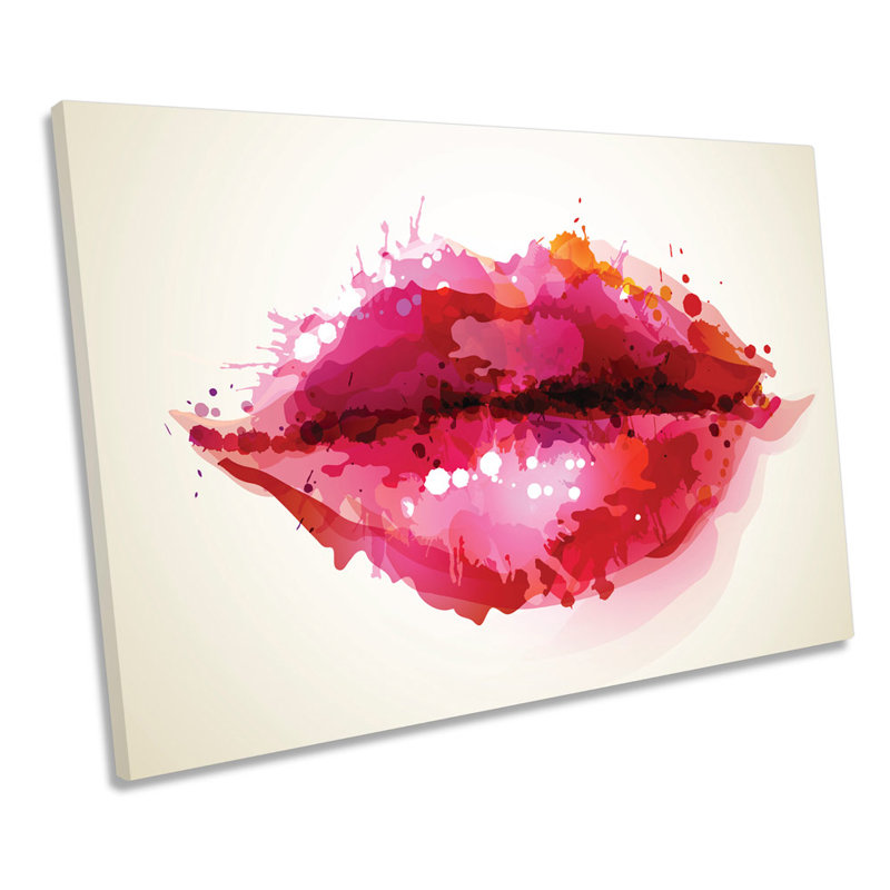Modern Lips Fashion - Wrapped Canvas Art Prints, 61cm H x 91.4cm W x 4cm D