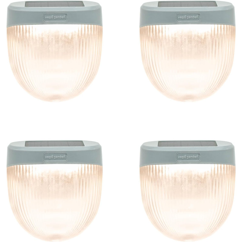 Pebble Gray LED Solar Garden Lights 4-Pack