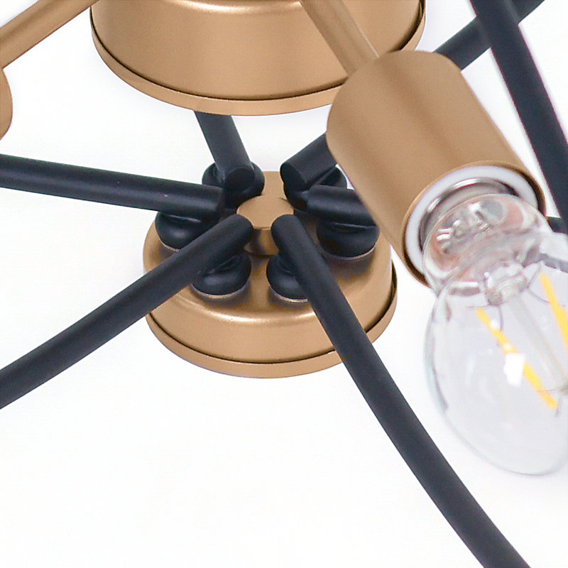Lustre géométrique de salle à manger à 6 lumières à intensité variable l 31,5 po Jacinta