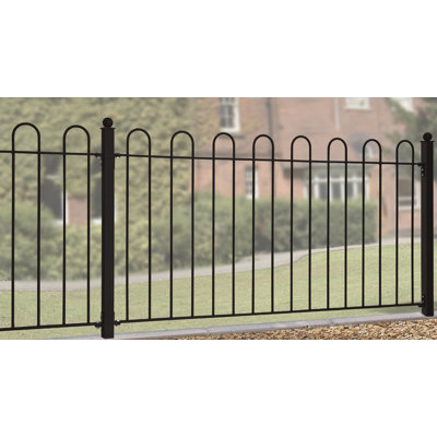 Zuzia 95cm H x 181cm W Black Metal Fencing